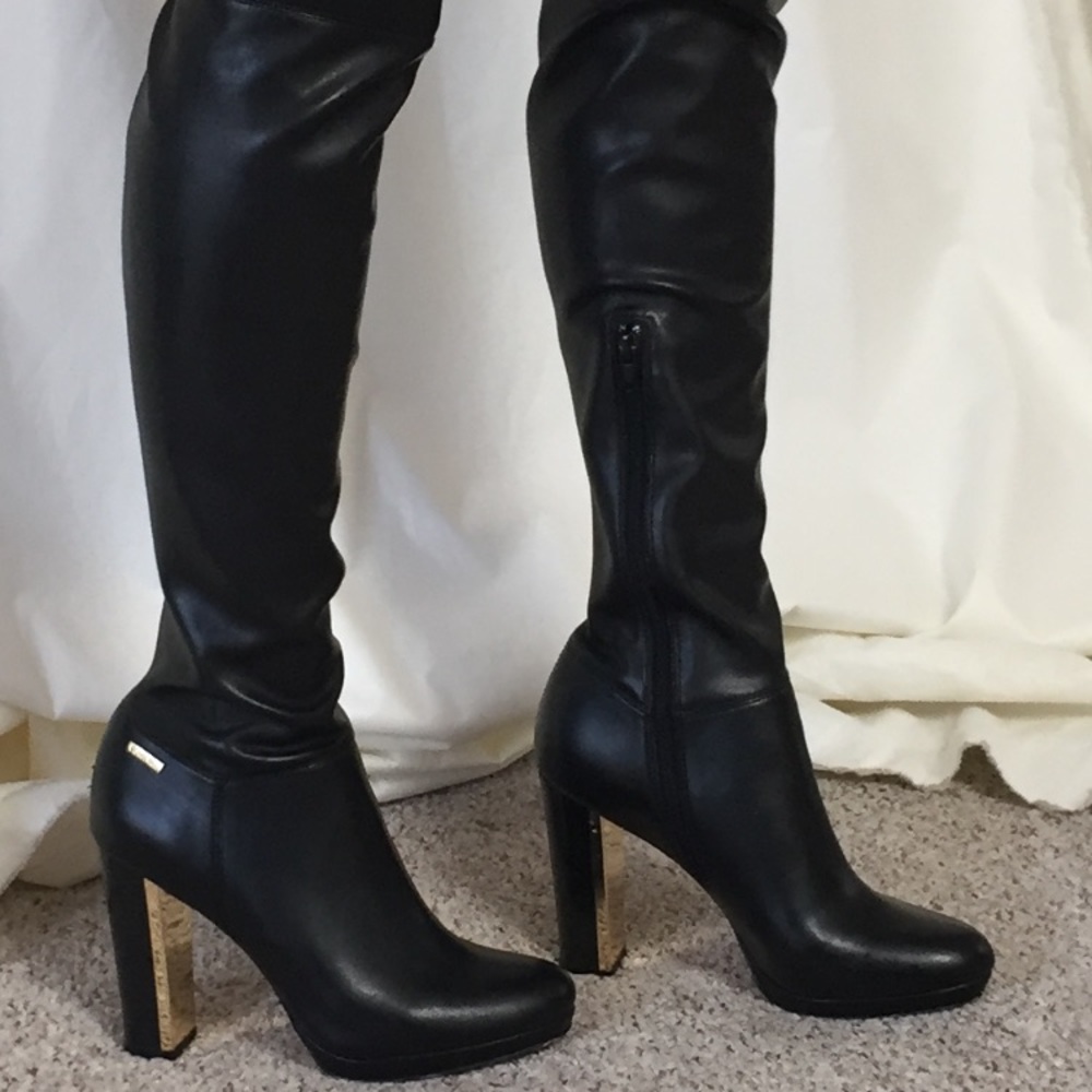 Calvin Klein Thigh High Black Boot